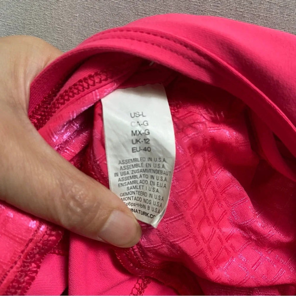 Trina Turk Recreation Hot Pink workout Athletic Tank Top Sz L - Picture 6 of 8